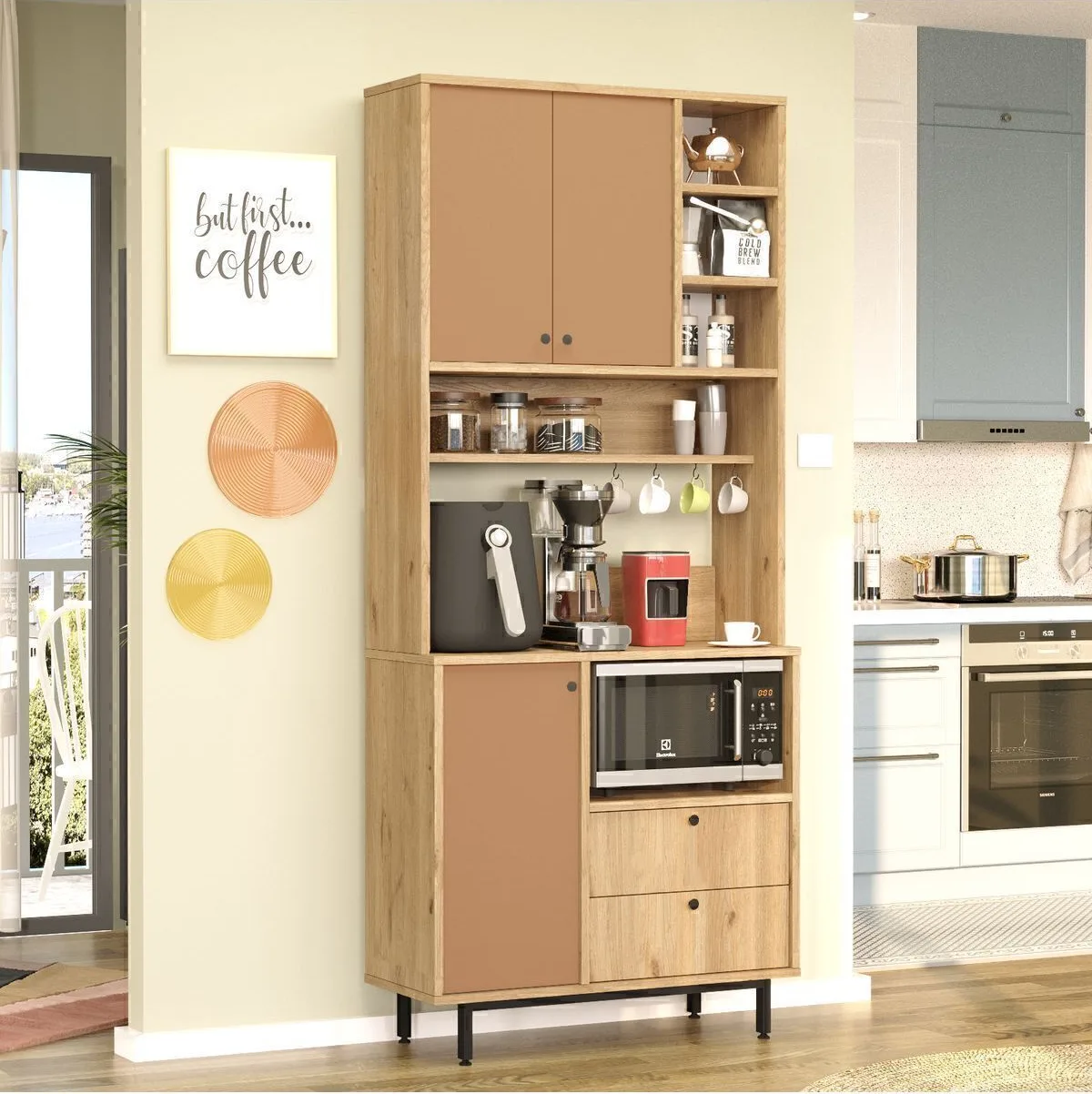 Latte Serisi Coin café Armoire multi-usage Meuble de cuisine Sepet-Tuile LAT6-SK