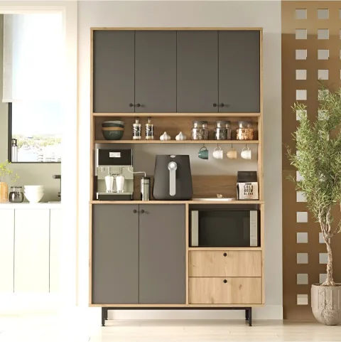 Latte Serisi Coin café Armoire multi-usage Meuble de cuisine Sepet-Anthracite LAT7-SA