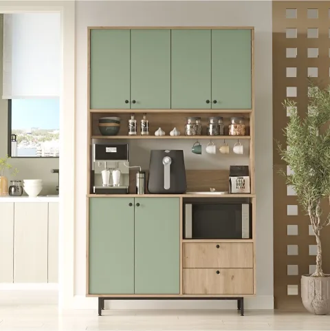 Latte Serisi Coin café Armoire multi-usage Meuble de cuisine Sepet-Vert Tilleul LAT7-SY