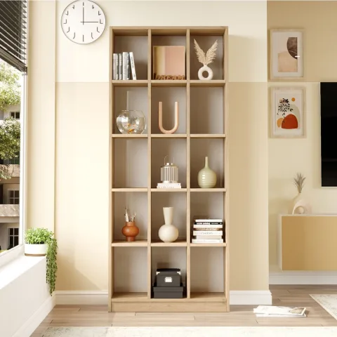 Oscer Grande bibliothèque 15 étagères 180cm Sepet OSC2-S