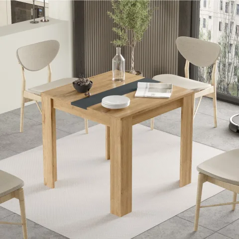 Aven Table de salle à manger 80x80 Sepet-Anthracite AVE20-SA