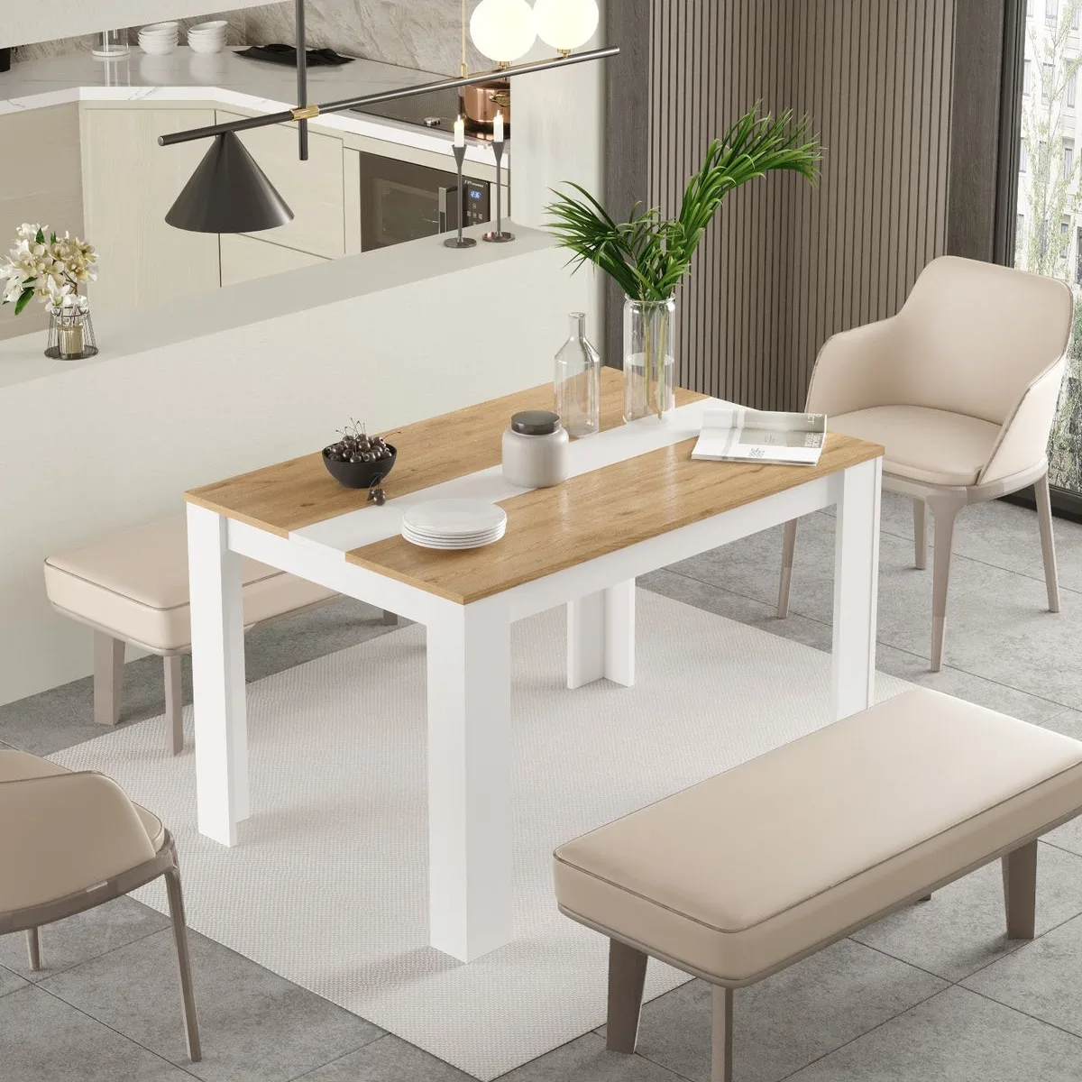Aven Table de salle à manger 120x80 Sepet-Blanc AVE21-SW