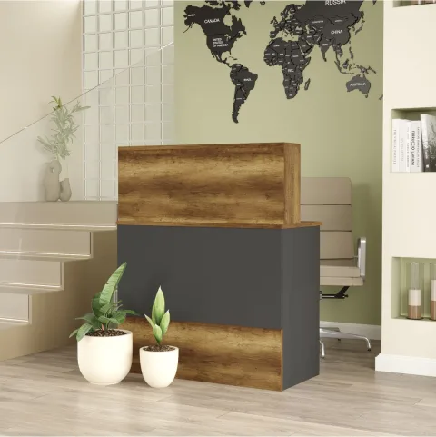 Bega H 90cm Comptoir d'accueil de bureau Baroque-Anthracite BEG20-BA