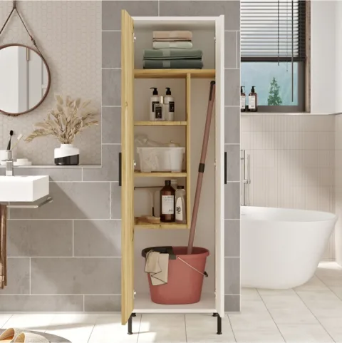 Rundell Armoire multi-usages meuble de salle de bain Feutre-blanc RUN1-WK