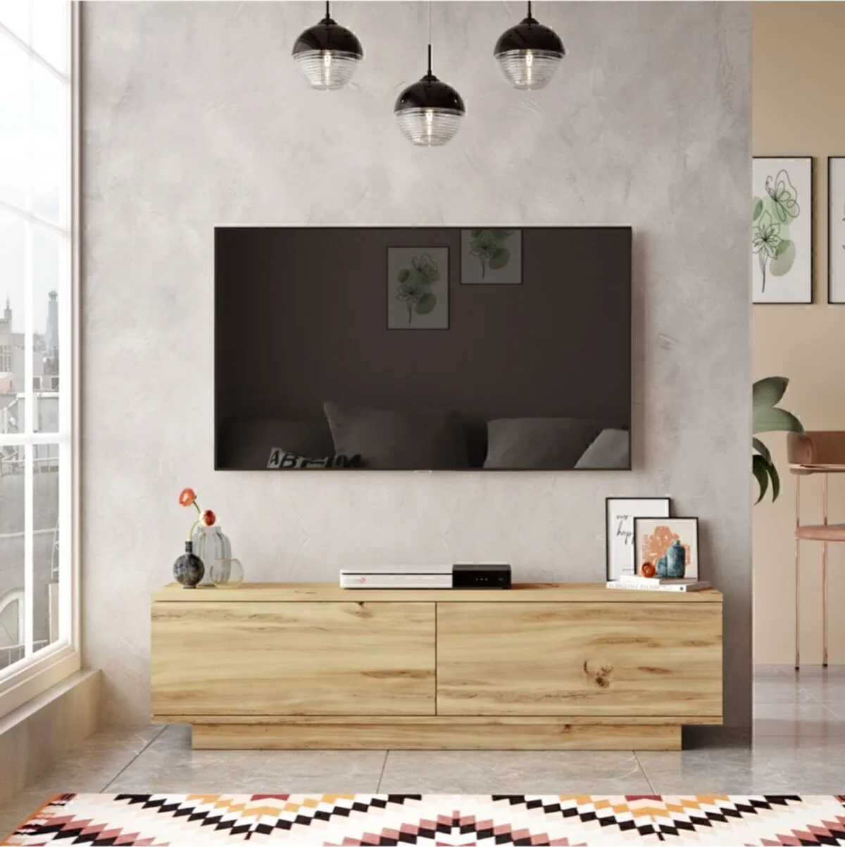 Vilinda Meuble TV 140cm Café Feutre VIL1-KE