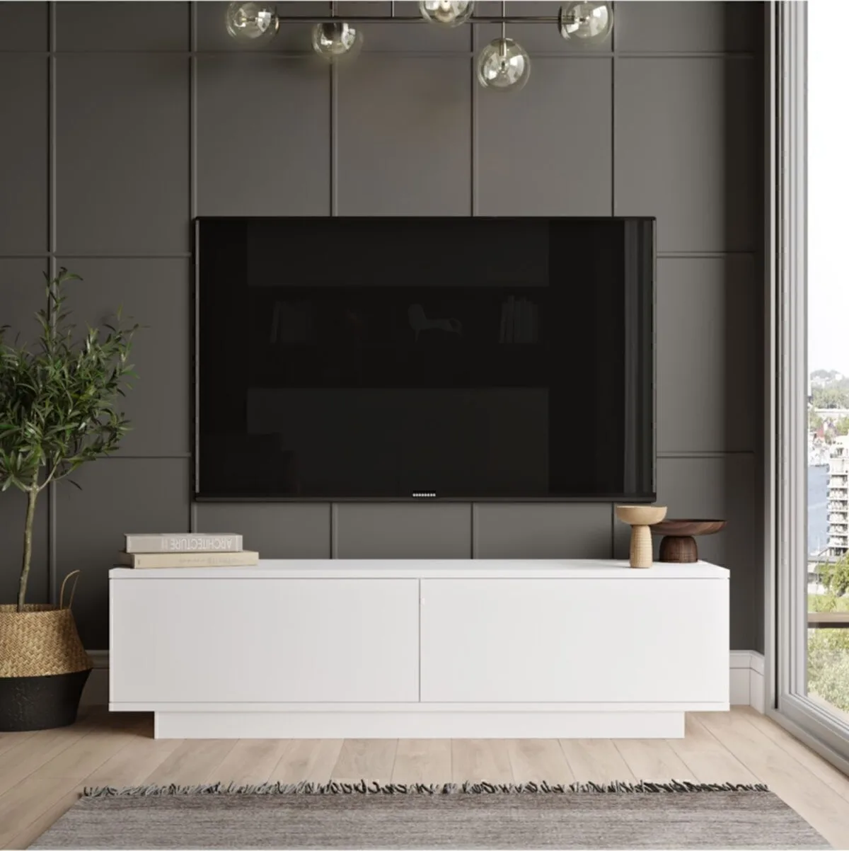 Vilinda Meuble TV 140cm Blanc VIL1-W