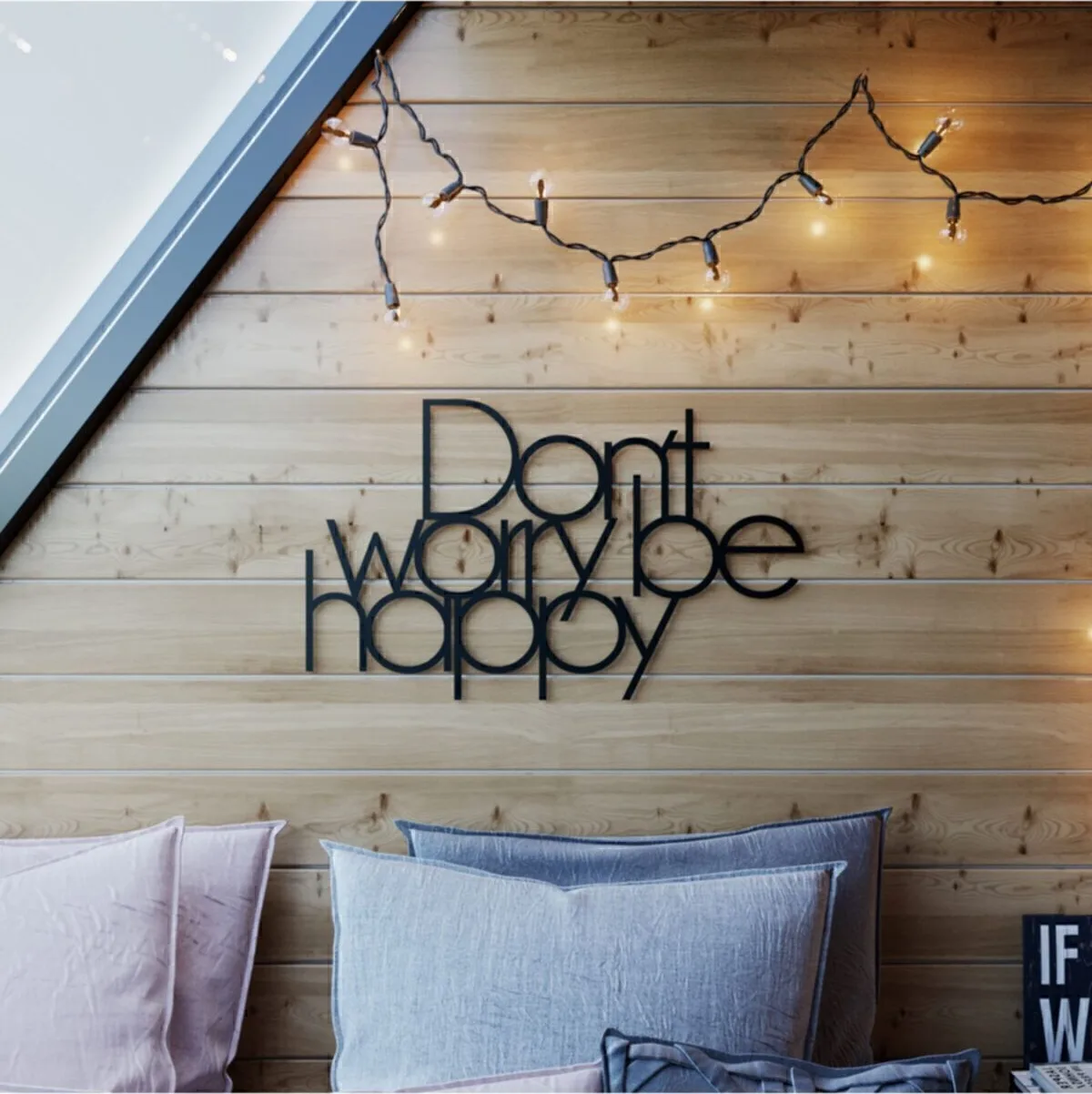 Tilly Tableau mural en métal découpé au laser CNC Don't Worry Be Happy 40*63 TIL13-b