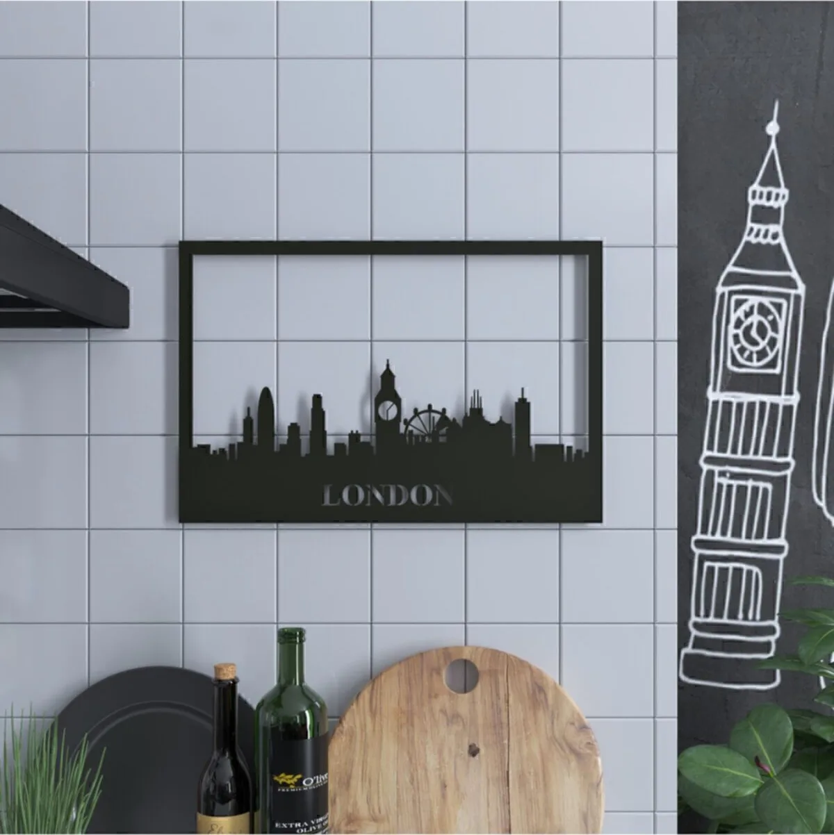 Tilly Tableau mural en métal découpé au laser CNC Londres 30*45 TIL2-b