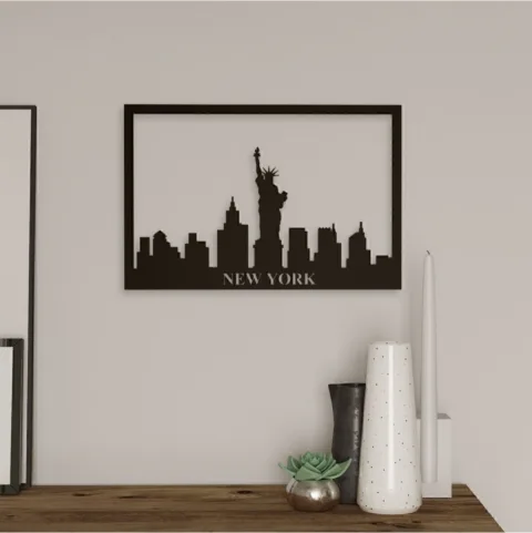 Tilly Tableau mural en métal découpé au laser CNC New York 30*45 TIL3-b