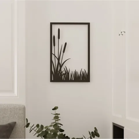 Tilly Tableau mural en métal découpé au laser CNC Roseaux 30*45 TIL8-b