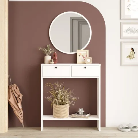 Mia Console avec miroir 2 portes Blanc MIA1-W