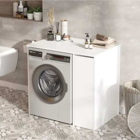 Wide Meuble machine à laver avec tiroirs Blanc WID1-W