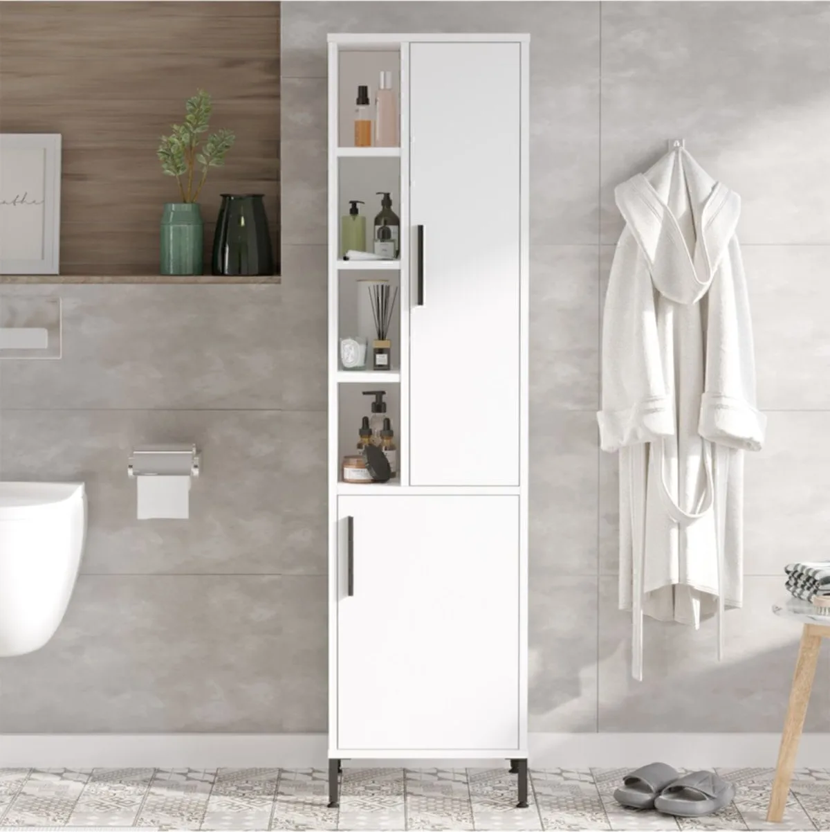 Wilma Armoire polyvalente Meuble de salle de bain Blanc WIL2-W