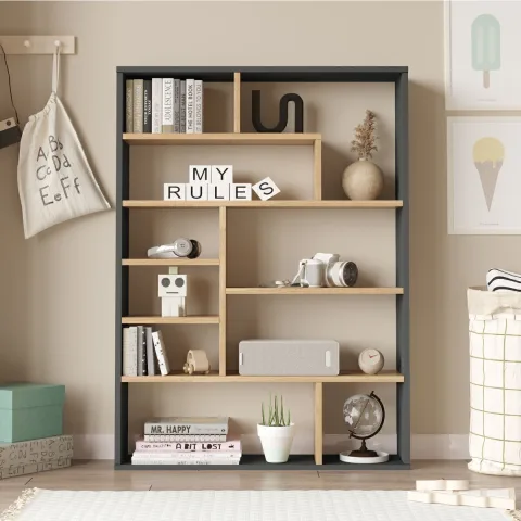 Keemon Bibliothèque 124cm Sepet-Anthracite KEE1-SA