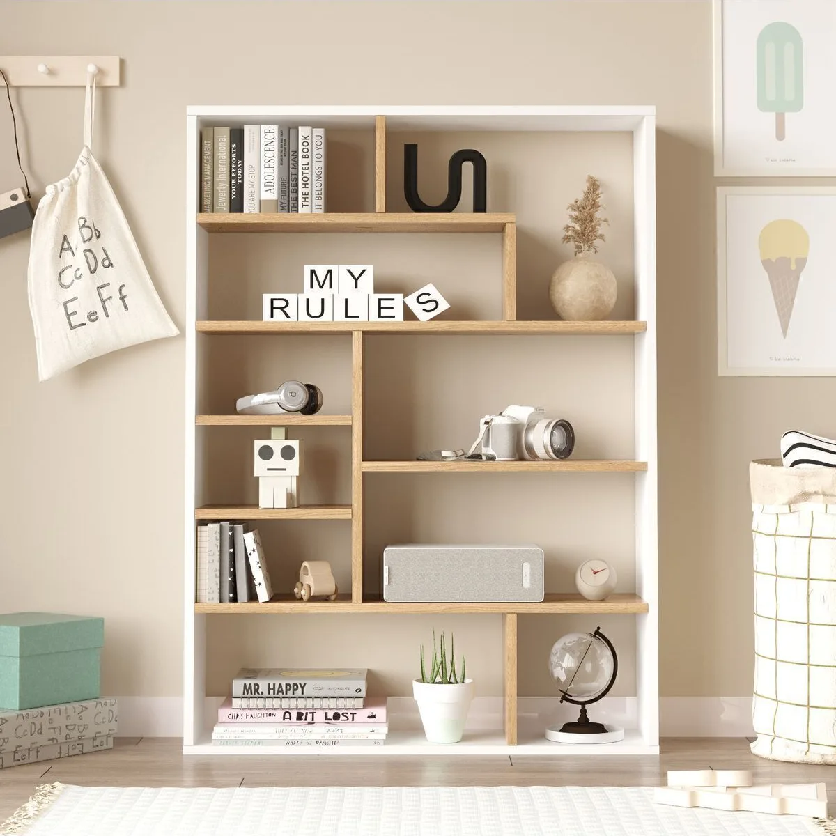Keemon Bibliothèque 124cm Sepet-Blanc KEE1-SW