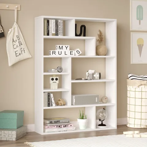 Keemon Bibliothèque 124cm Blanc KEE1-W