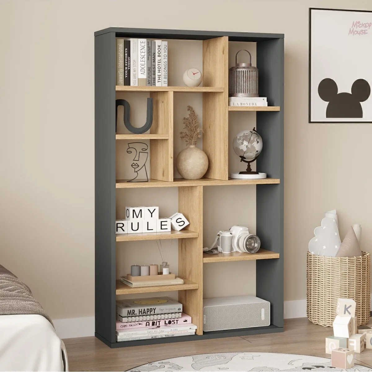 Korrion Bibliothèque 124cm Sepet-Anthracite KOR1-SA