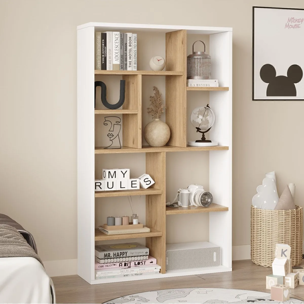 Korrion Bibliothèque 124cm Sepet-Blanc KOR1-SW