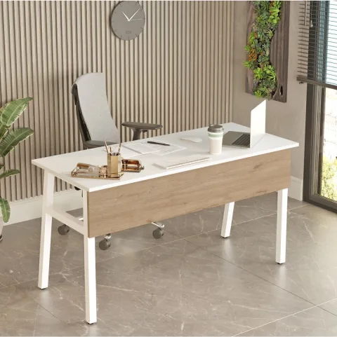 Jurina Bureau de bureau avec tiroirs 140cm Sepet-Blanc JUR5-SW