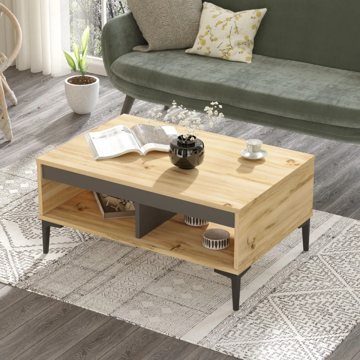 Oliver Table basse Feutre-Anthracite OLI2-KA