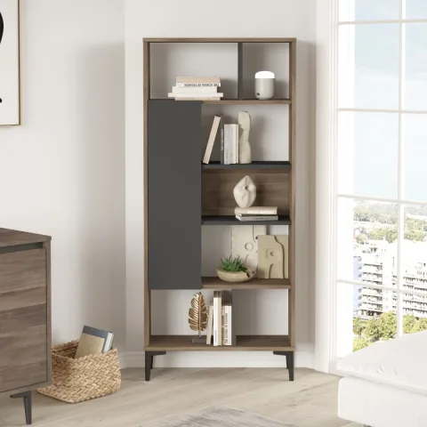 Oliver Bibliothèque 163cm Café-Anthracite OLI4-CA