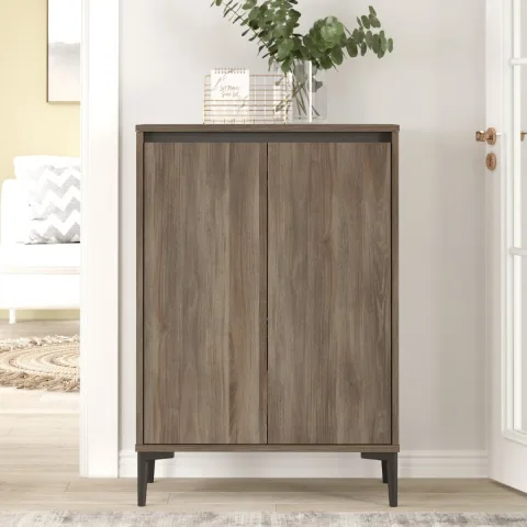 Oliver Meuble à chaussures Armoire polyvalente 90cm Café-Anthracite OLI10-CA