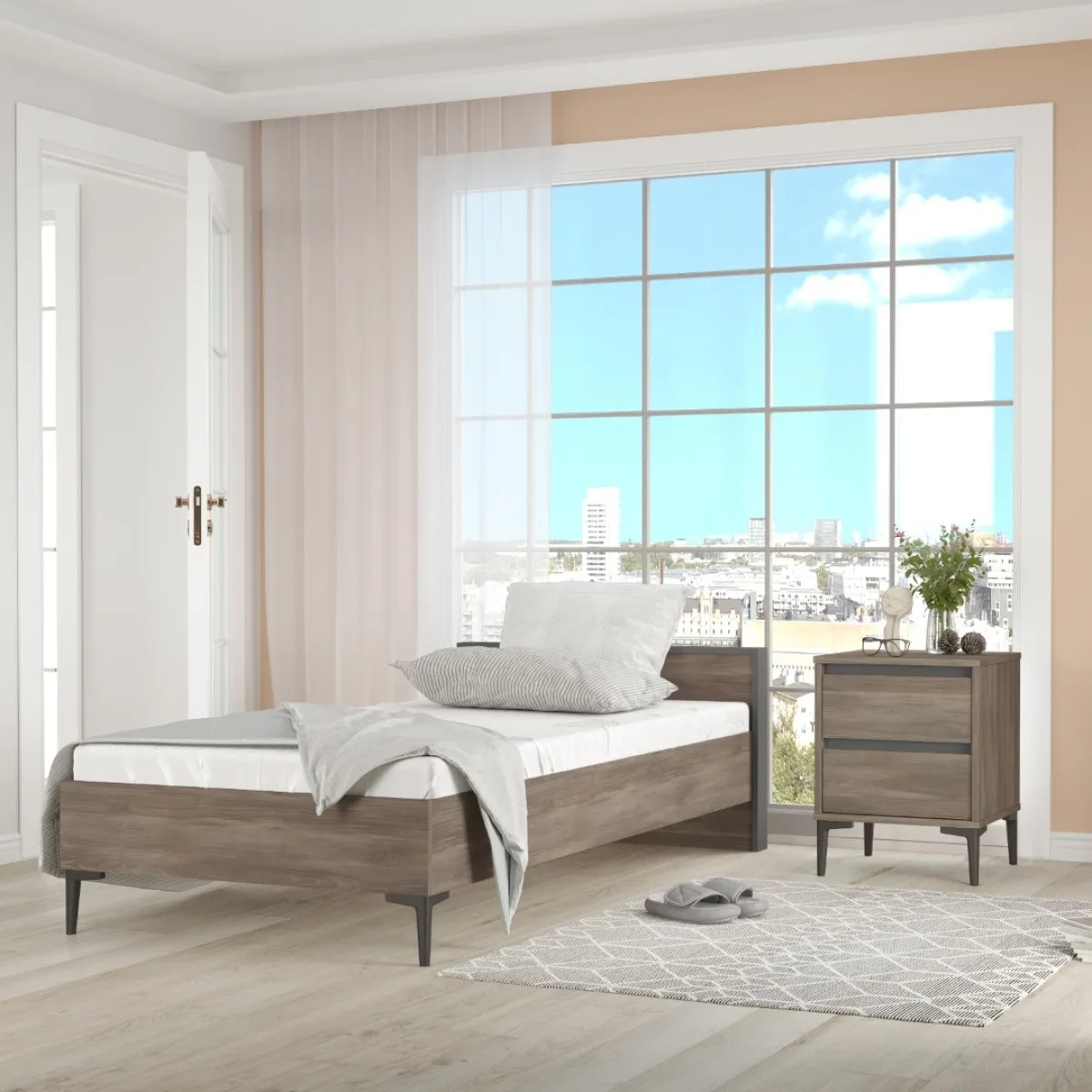 Oliver Ensemble Chambre d'adolescent Café-Anthracite OLI15-CA