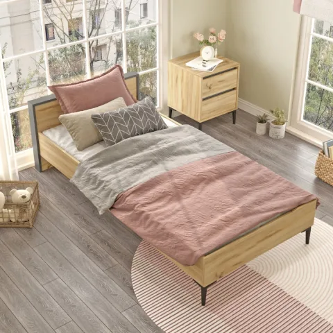 Oliver Ensemble Chambre d'adolescent Feutre-Anthracite OLI15-KA