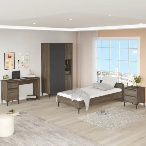 Oliver Ensemble Chambre d'adolescent Café-Anthracite OLI17-CA