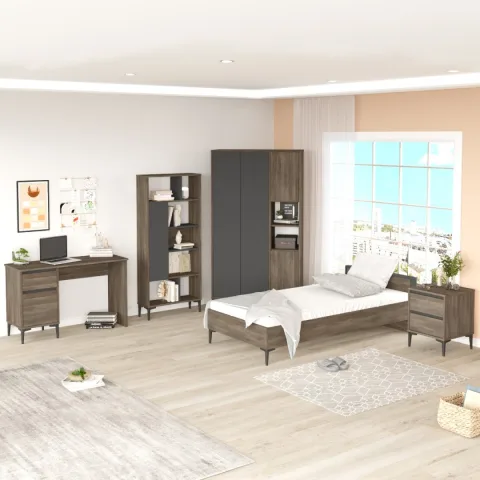 Oliver Ensemble Chambre d'adolescent Café-Anthracite OLI18-CA