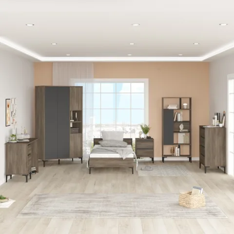 Oliver Ensemble Chambre d'adolescent Café-Anthracite OLI19-CA