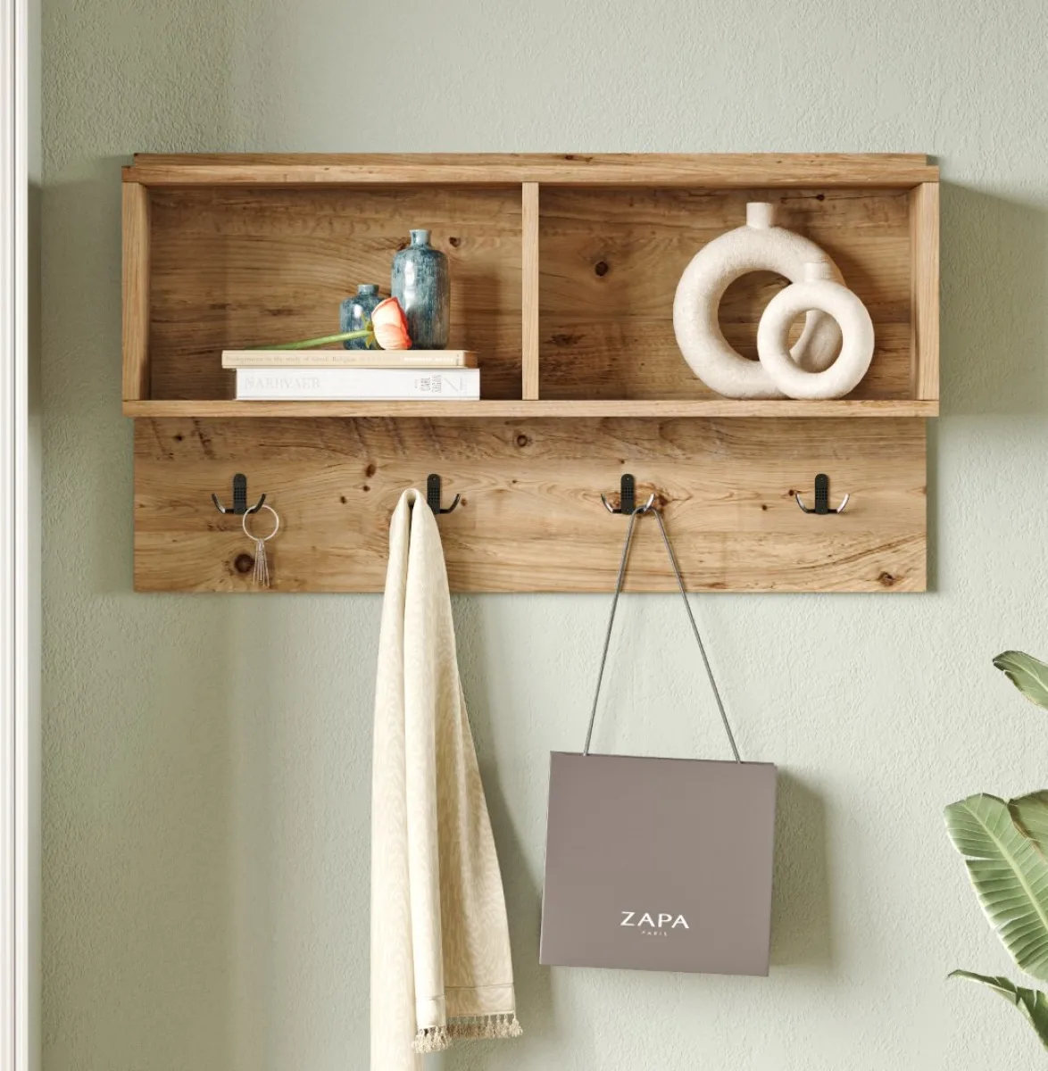 Cherwell Portemanteau avec étagères 92cm Pin Atlantique CHE1-A