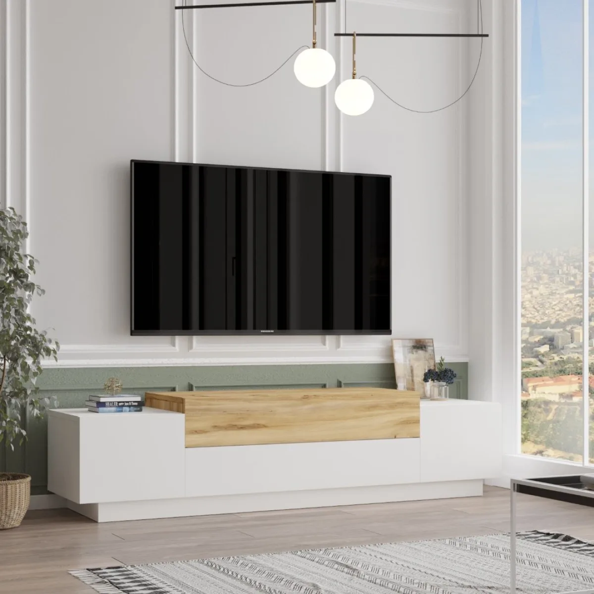Meuble TV Dover 160cm Béton-Bronze DOV1-WK