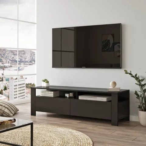 Meuble TV Vita Noir veiné VIT1-LB