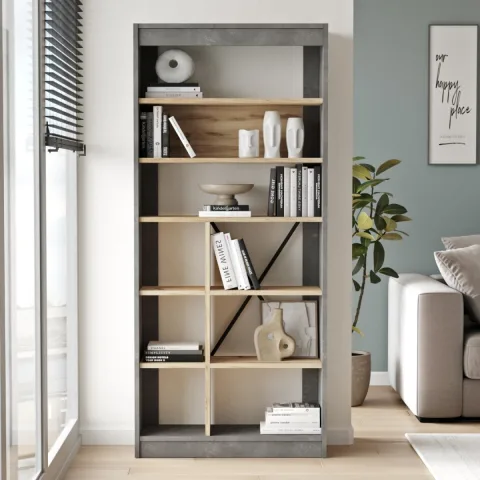 Bibliothèque Arya 170cm Feutre-Béton ARY19-KR