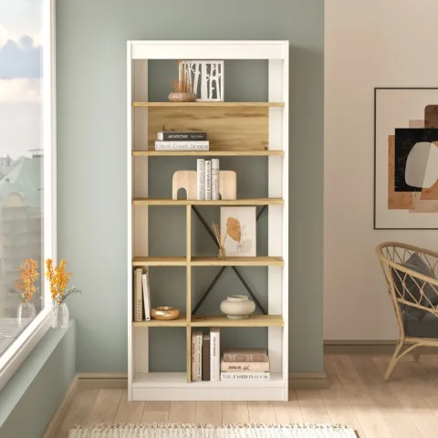 Bibliothèque Arya 170cm Feutre-Blanc ARY19-WK