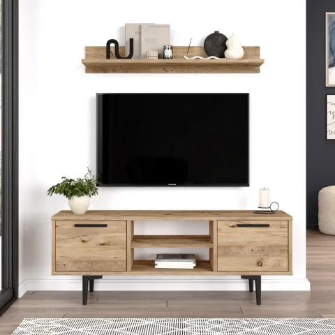 Leeds Meuble TV Meuble TV 2 portes 120cm Pin LEE1-AG
