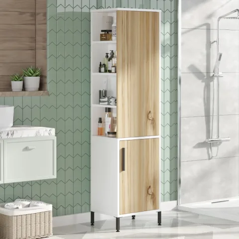 Wilma Armoire multi-usages Meuble de salle de bain Feutre-Blanc WIL1-WK