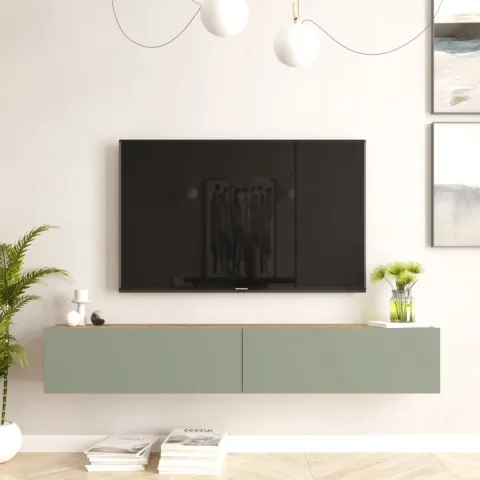 Meuble TV Aven 180cm AVE8-AY Pin-Vert Tilleul