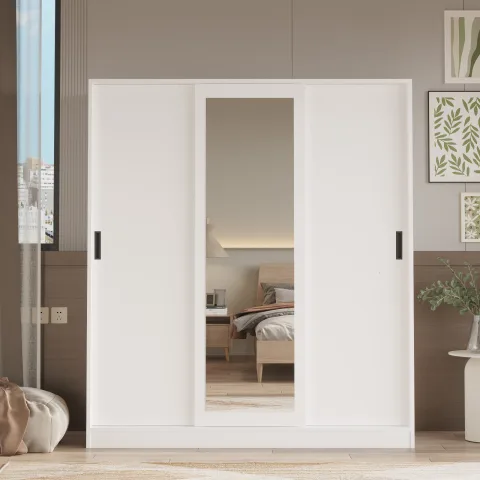 Victor Armoire 3 portes coulissantes avec miroir Blanc VIC1-W