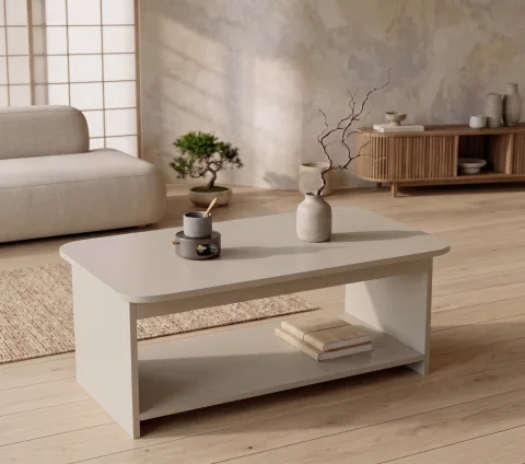 Yurupa Mobilya Chebo Table basse avec étagères Cachemire CHB1-KAS