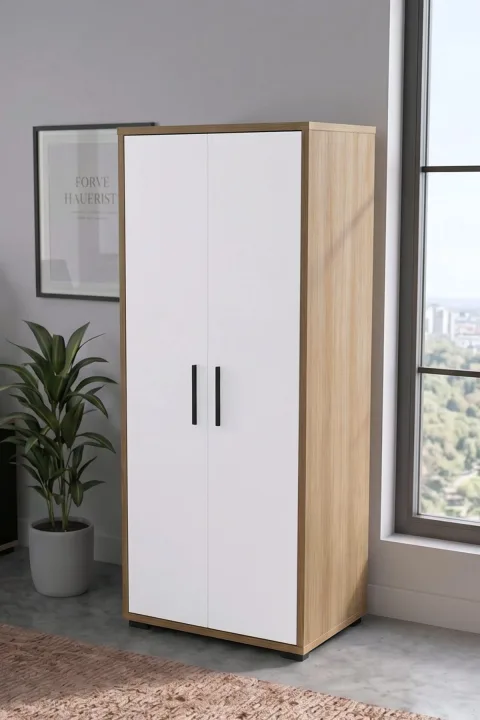 Yurupa Dante Armoire de bureau 5 étagères 2 portes Bibliothèque multi-usage Sepet Blanc DAN4-SW