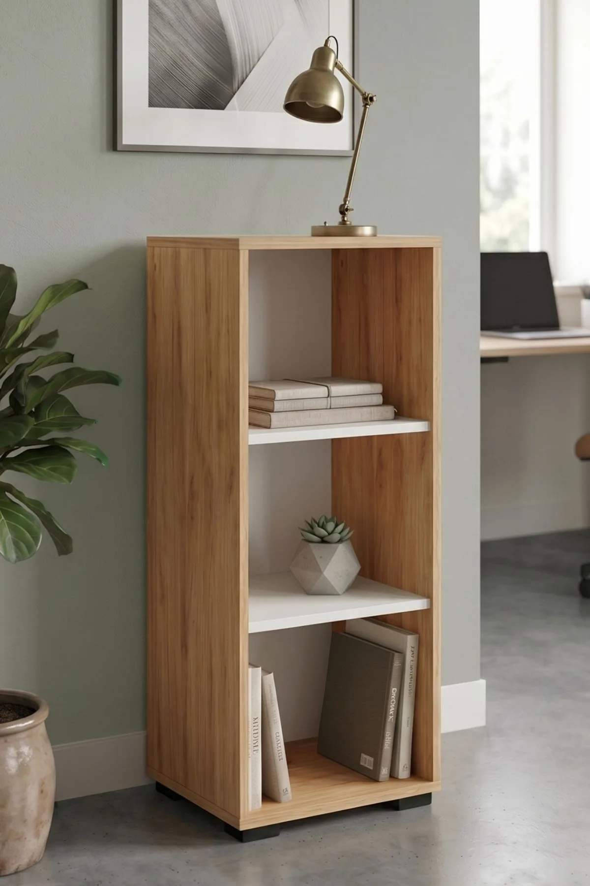 Yurupa Dante Bibliothèque de bureau 3 étagères Armoire de classement multi-usage Sepet Blanc DAN5-SW