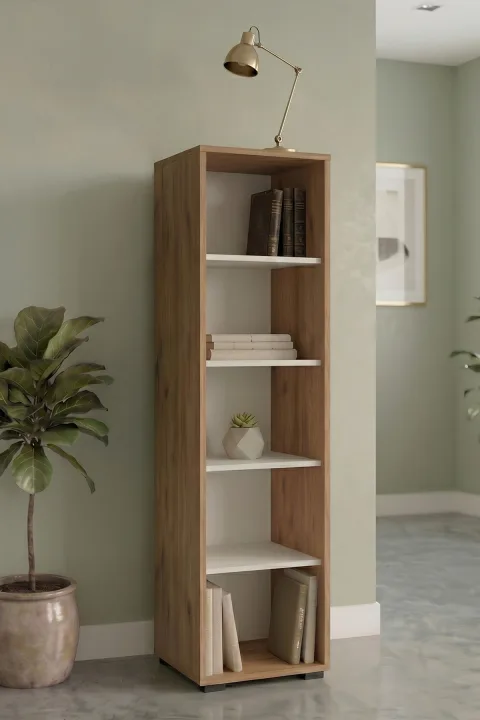 Yurupa Dante Série Bibliothèque moderne 5 étagères pour bureau Sepet Blanc DAN6-SW