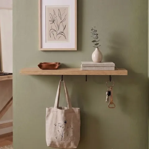 Yurupa Flora Patère 3 crochets Étagère murale pour cuisine et entrée Sepet FOL1-S